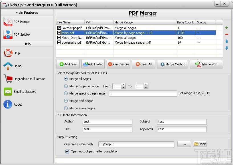 Okdo Split and Merge PDF下载,PDF拆分合并工具,PDF拆分合并