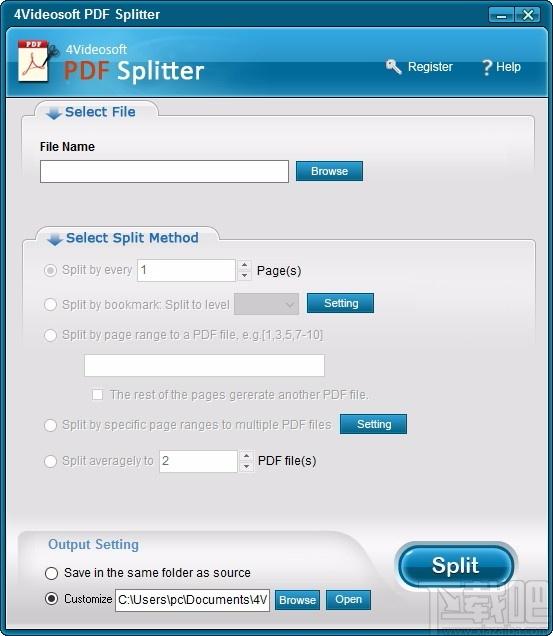 4Videosoft PDF Splitter,PDF分割工具,PDF分割