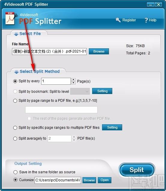 4Videosoft PDF Splitter,PDF分割工具,PDF分割