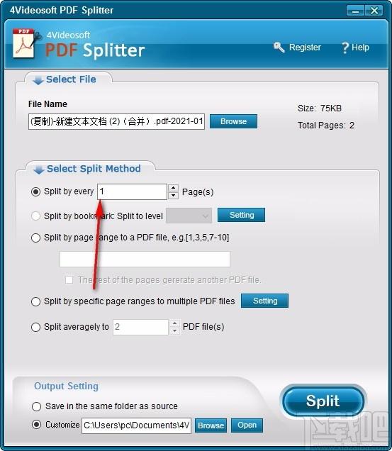 4Videosoft PDF Splitter,PDF分割工具,PDF分割