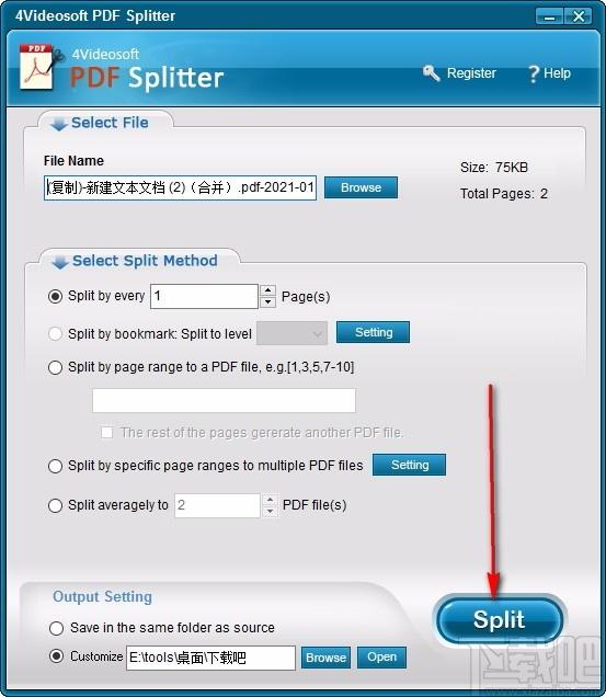 4Videosoft PDF Splitter,PDF分割工具,PDF分割